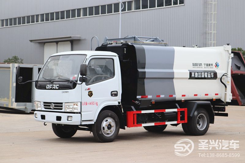 全新款東風(fēng)多利卡側(cè)裝掛桶壓縮垃圾車(chē)