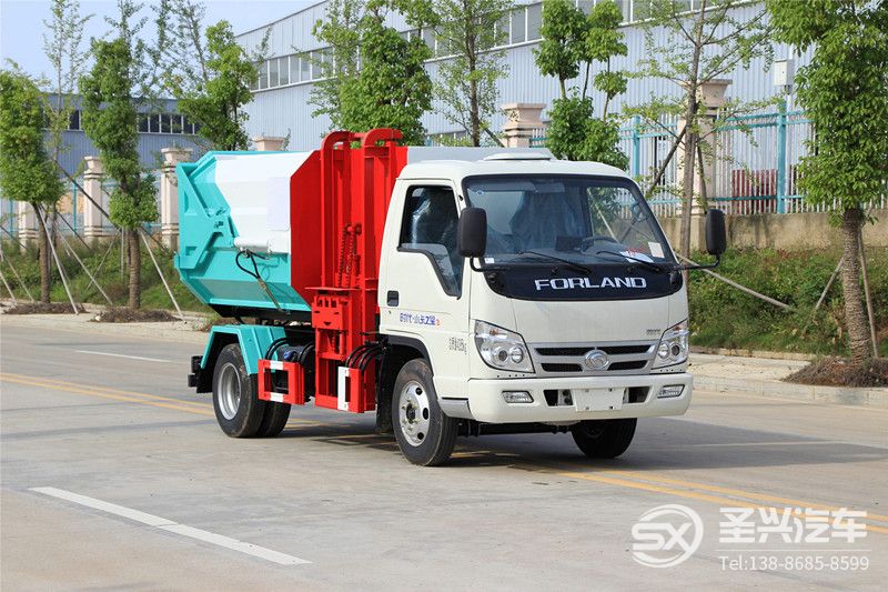 福田時代4方側(cè)裝掛桶垃圾轉(zhuǎn)運車
