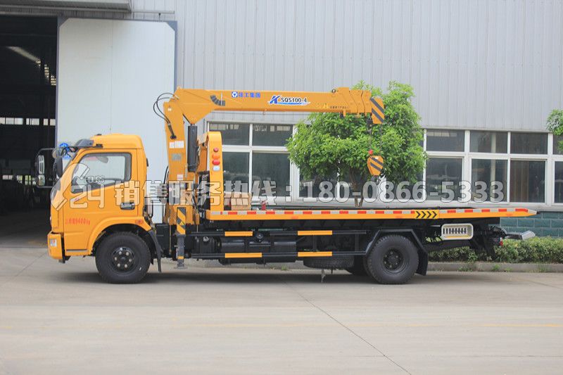 東風(fēng)多利卡D7一拖二清障車-帶徐工3.2噸吊機(jī)