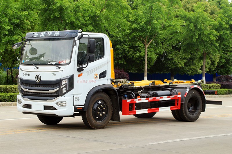 東風(fēng)華神T3勾臂垃圾車(chē) 7方(可拉建筑垃圾箱)